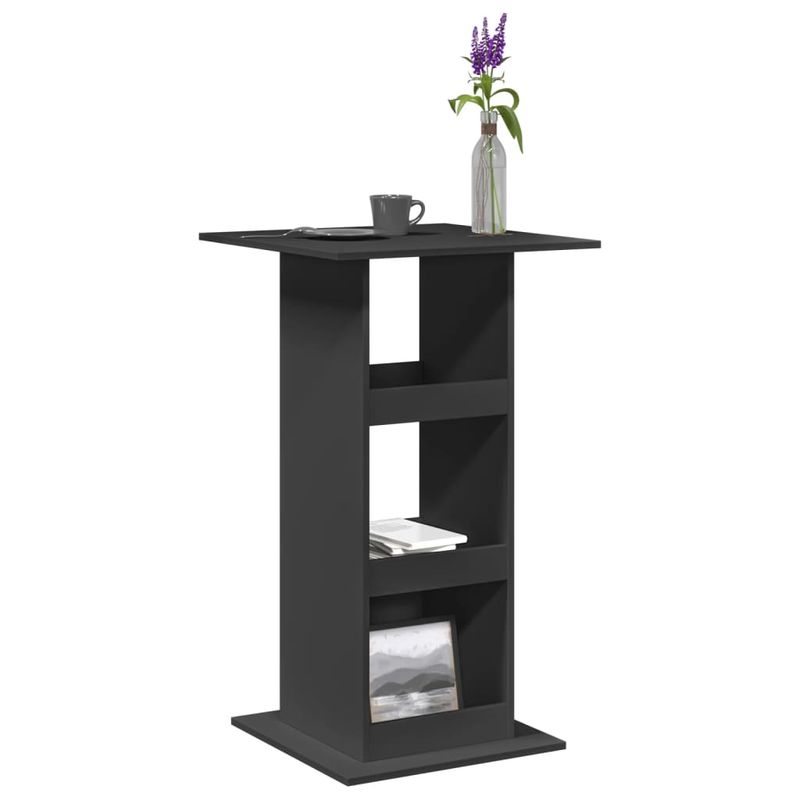 Casa si Gradina - Mobilier - Mese si birouri - Mese bucatarie si dining - Masa de bar cu depozitare, negru, 60x60x102 cm, lemn prelucrat - Infinity.ro