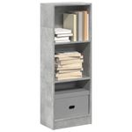 Casa si Gradina - Mobilier - Biblioteci si rafturi - Biblioteci - Biblioteca, gri beton, 40x24x109 cm, lemn prelucrat - Infinity.ro