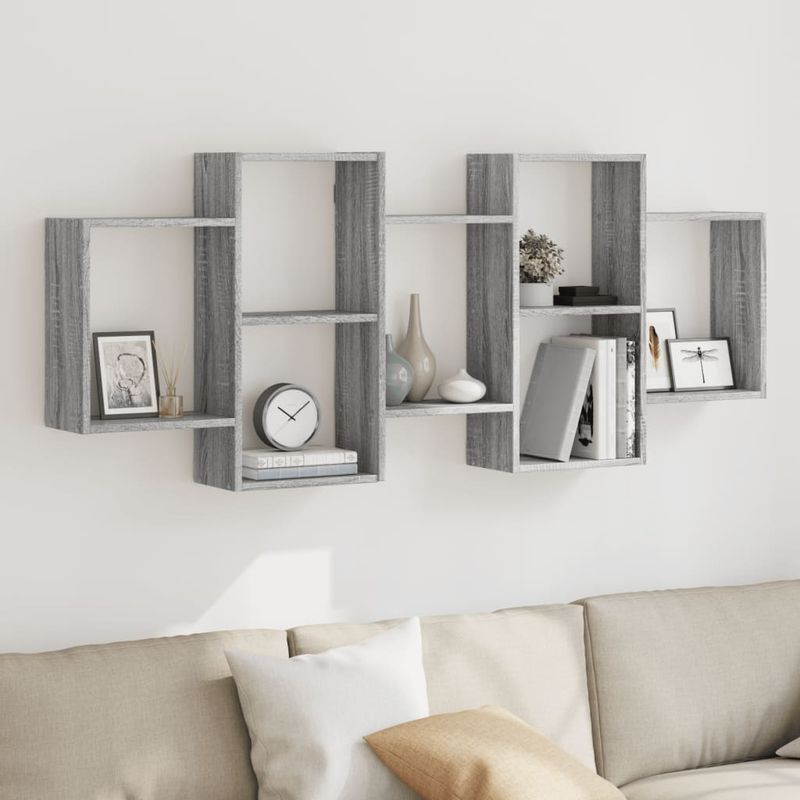 Casa si Gradina - Mobilier - Biblioteci si rafturi - Rafturi - Raft de perete, gri sonoma, 159x18x65 cm, lemn prelucrat - Infinity.ro