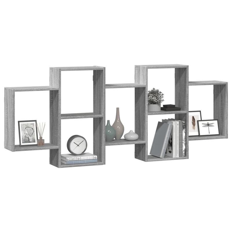 Casa si Gradina - Mobilier - Biblioteci si rafturi - Rafturi - Raft de perete, gri sonoma, 159x18x65 cm, lemn prelucrat - Infinity.ro