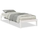 Casa si Gradina - Mobilier - Paturi si accesorii - Paturi - Cadru pat foarte lung fara saltea alb 100x210 cm lemn masiv pin - Infinity.ro