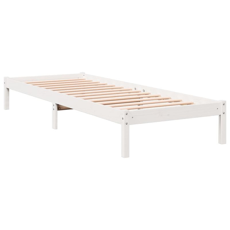 Casa si Gradina - Mobilier - Paturi si accesorii - Paturi - Cadru pat foarte lung fara saltea alb 100x210 cm lemn masiv pin - Infinity.ro