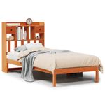 Casa si Gradina - Mobilier - Paturi si accesorii - Paturi - Pat biblioteca fara saltea maro ceruit 75x190 cm lemn masiv pin - Infinity.ro