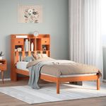 Casa si Gradina - Mobilier - Paturi si accesorii - Paturi - Pat biblioteca fara saltea maro ceruit 75x190 cm lemn masiv pin - Infinity.ro