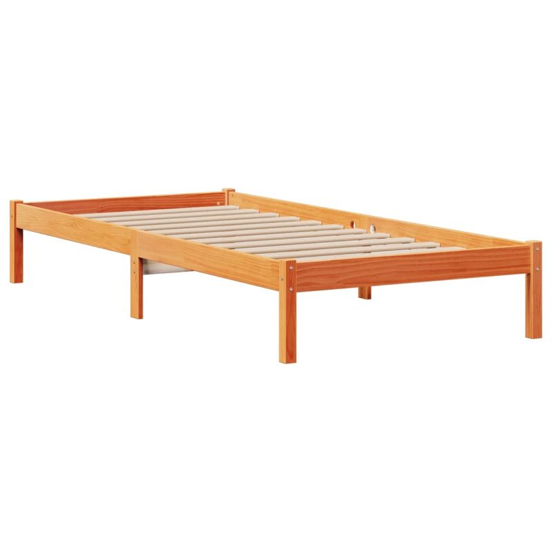 Casa si Gradina - Mobilier - Paturi si accesorii - Paturi - Pat biblioteca fara saltea maro ceruit 75x190 cm lemn masiv pin - Infinity.ro