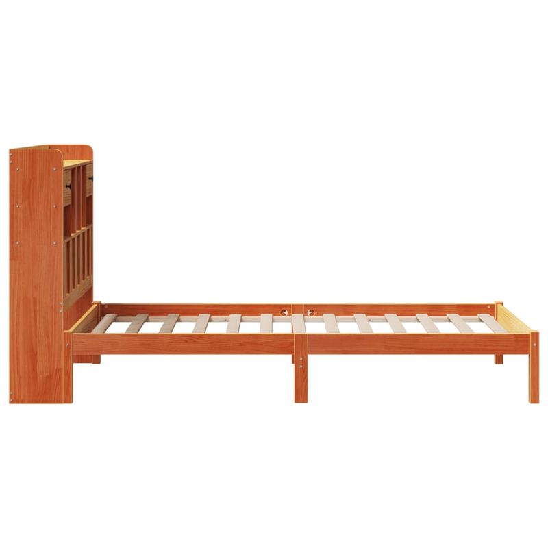 Casa si Gradina - Mobilier - Paturi si accesorii - Paturi - Pat biblioteca fara saltea maro ceruit 75x190 cm lemn masiv pin - Infinity.ro