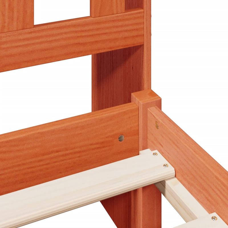 Casa si Gradina - Mobilier - Paturi si accesorii - Paturi - Pat biblioteca fara saltea maro ceruit 75x190 cm lemn masiv pin - Infinity.ro