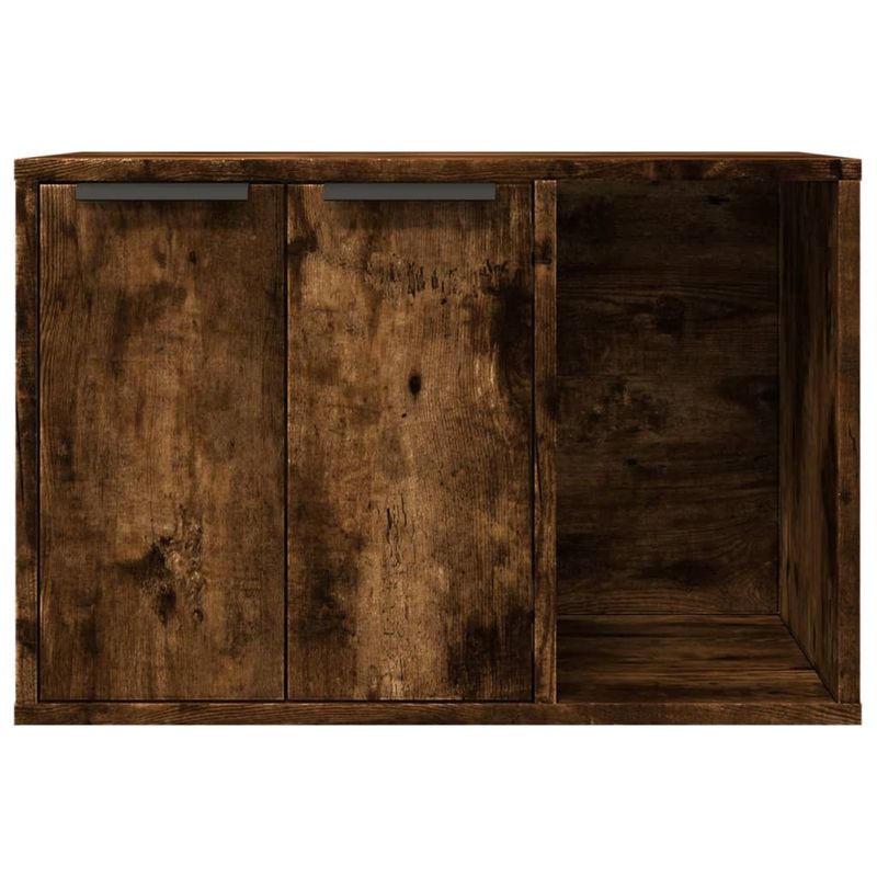Petshop - Ingrijire si Igiena - Litiere si accesorii - Litiere acoperite - Cutie litiera pisici stejar fumuriu 60x40x40 cm lemn prelucrat - Infinity.ro
