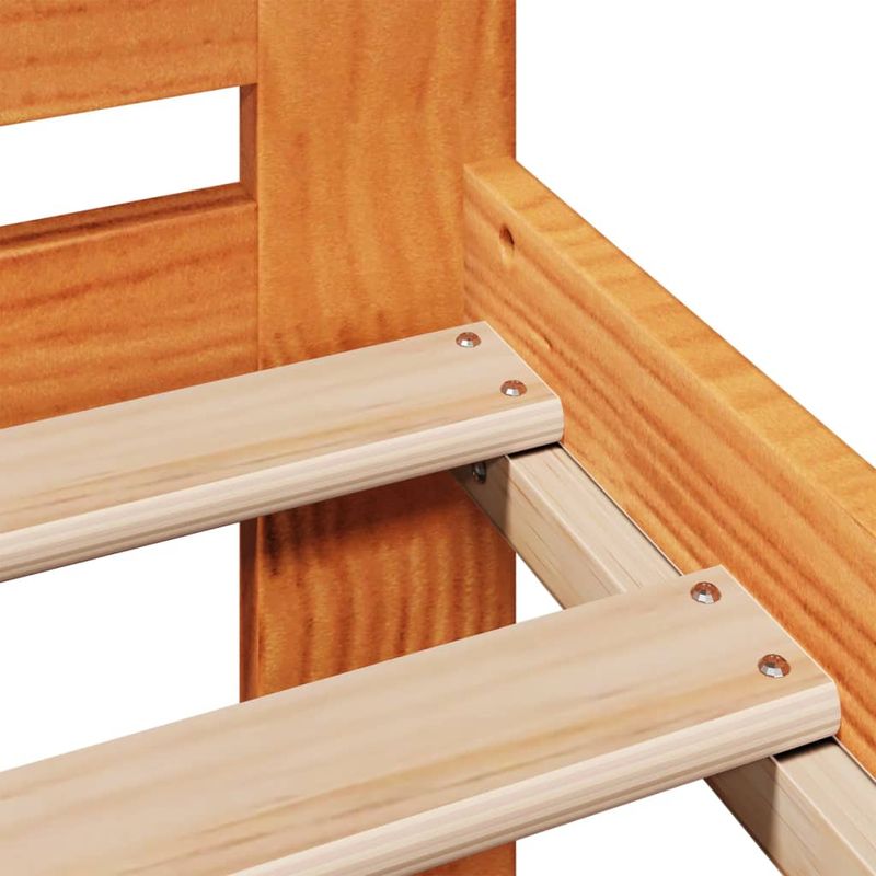 Casa si Gradina - Mobilier - Paturi si accesorii - Paturi - Cadru pat fara saltea, maro ceruit, 75x190 cm, lemn masiv pin - Infinity.ro