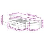 Casa si Gradina - Mobilier - Paturi si accesorii - Paturi - Cadru pat fara saltea, maro ceruit, 75x190 cm, lemn masiv pin - Infinity.ro