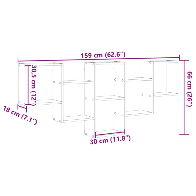 Casa si Gradina - Mobilier - Biblioteci si rafturi - Rafturi - Raft de perete, lemn artizanal, 159x18x66 cm, lemn prelucrat - Infinity.ro