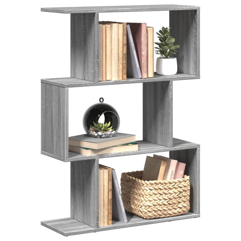 Casa si Gradina - Mobilier - Biblioteci si rafturi - Biblioteci - Biblioteca/separator 3 niveluri sonoma gri 70x24x97 cm lemn - Infinity.ro