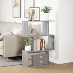 Casa si Gradina - Mobilier - Biblioteci si rafturi - Biblioteci - Biblioteca/separator 3 niveluri sonoma gri 70x24x97 cm lemn - Infinity.ro
