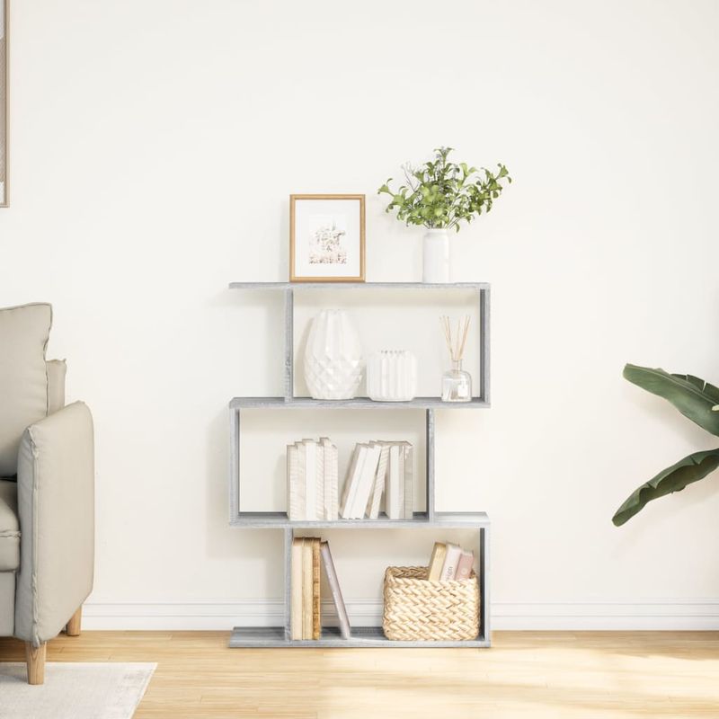Casa si Gradina - Mobilier - Biblioteci si rafturi - Biblioteci - Biblioteca/separator 3 niveluri sonoma gri 70x24x97 cm lemn - Infinity.ro