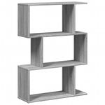 Casa si Gradina - Mobilier - Biblioteci si rafturi - Biblioteci - Biblioteca/separator 3 niveluri sonoma gri 70x24x97 cm lemn - Infinity.ro