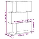 Casa si Gradina - Mobilier - Biblioteci si rafturi - Biblioteci - Biblioteca/separator 3 niveluri sonoma gri 70x24x97 cm lemn - Infinity.ro