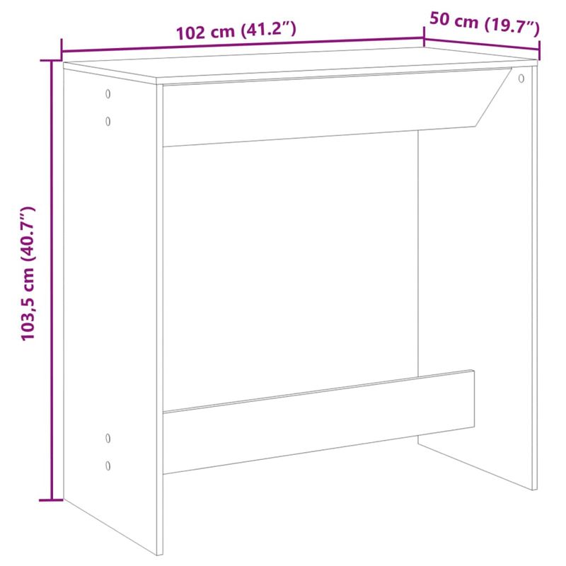 Casa si Gradina - Mobilier - Mese si birouri - Mese bucatarie si dining - Masa de bar, gri beton, 102x50x103,5 cm, lemn prelucrat - Infinity.ro