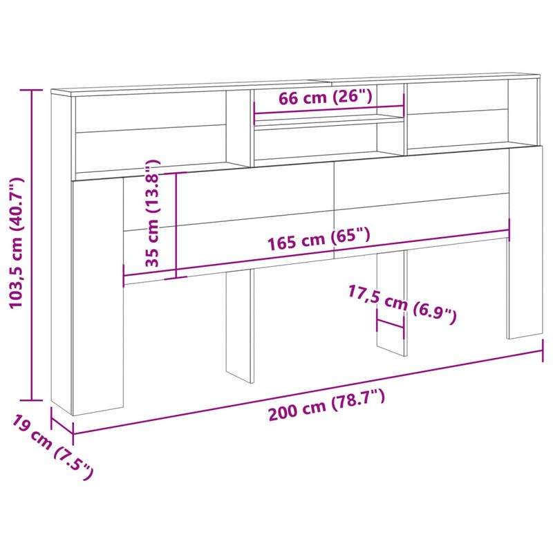 Casa si Gradina - Mobilier - Paturi si accesorii - Accesorii paturi - Tablie pat/dulap, lemn artizanal 200x19x103,5 cm lemn prelucrat - Infinity.ro