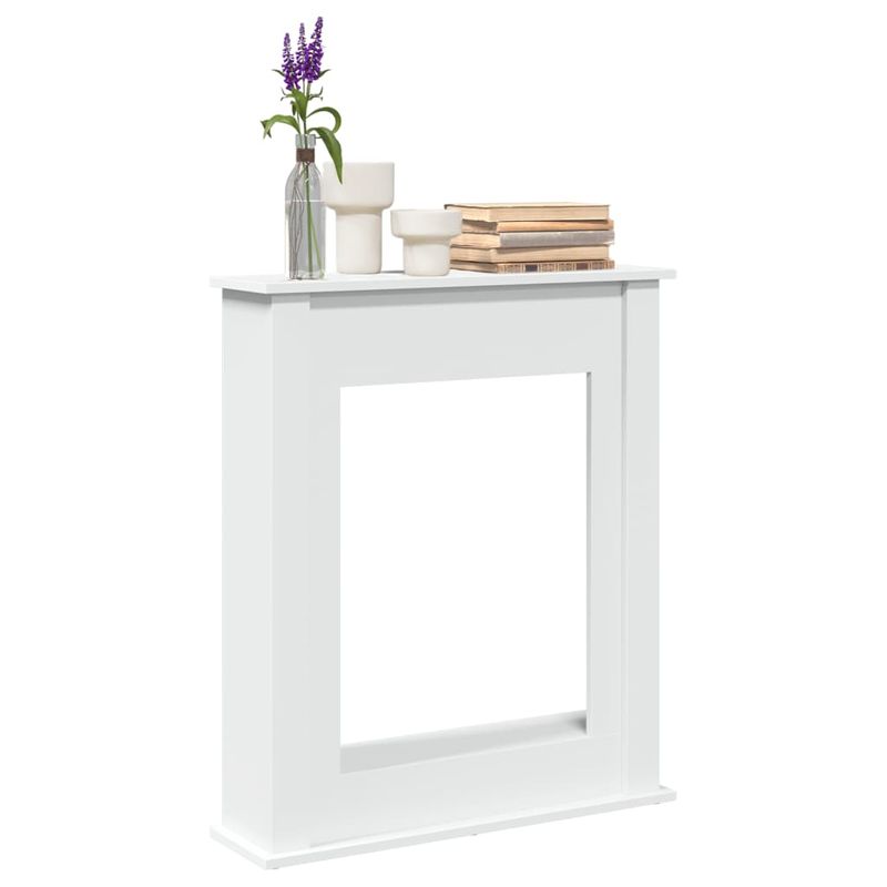 Casa si Gradina - Termice - Sobe, Seminee si accesorii - Accesorii seminee si sobe - Masca de semineu, alb, 75x20x87,5 cm, lemn prelucrat - Infinity.ro