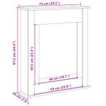 Casa si Gradina - Termice - Sobe, Seminee si accesorii - Accesorii seminee si sobe - Masca de semineu, alb, 75x20x87,5 cm, lemn prelucrat - Infinity.ro
