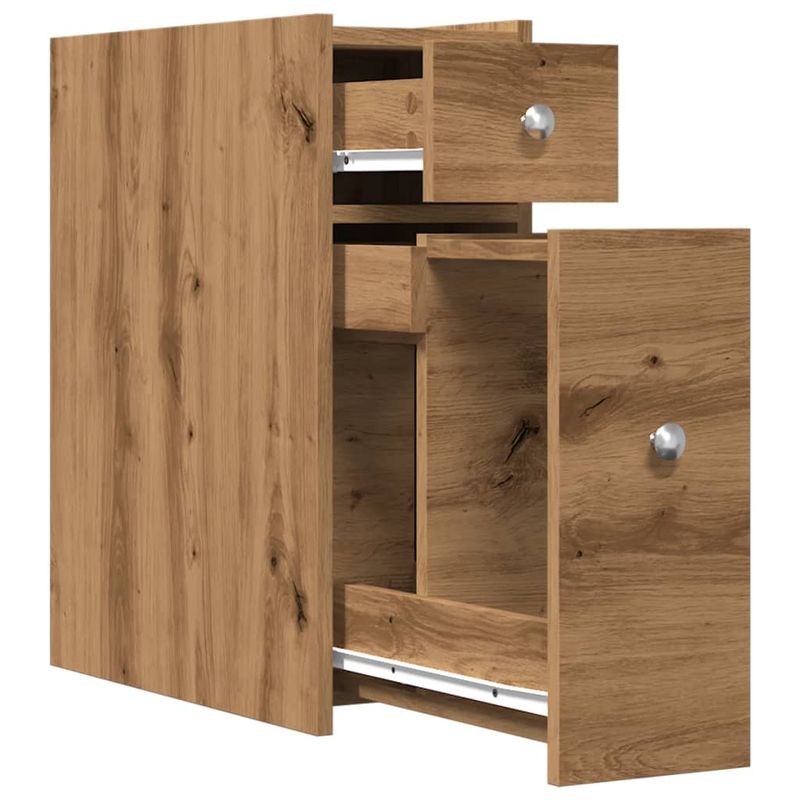 Casa si Gradina - Mobilier - Dulapuri si sifoniere - Dulapuri - Dulap de baie ingust cu roti, stejar artizanal, lemn prelucrat - Infinity.ro