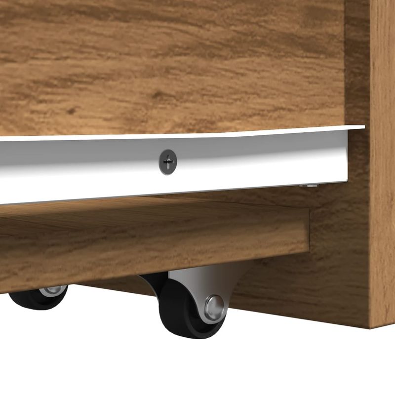 Casa si Gradina - Mobilier - Dulapuri si sifoniere - Dulapuri - Dulap de baie ingust cu roti, stejar artizanal, lemn prelucrat - Infinity.ro