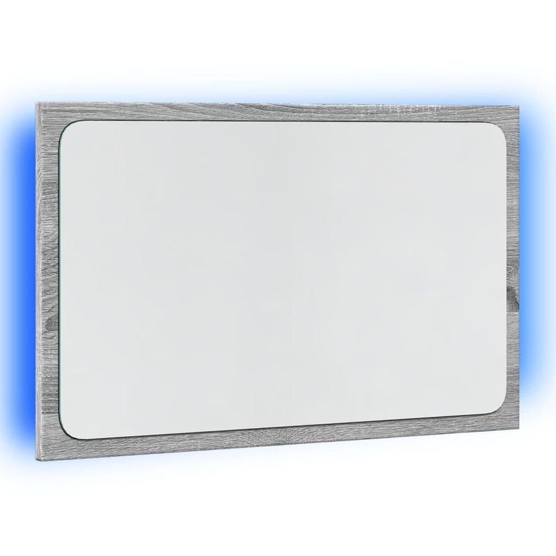 Casa si Gradina - Mobilier - Mobilier baie - Oglinzi baie - Oglinda de baie LED, gri sonoma, 60x8,5x38 cm lemn prelucrat - Infinity.ro