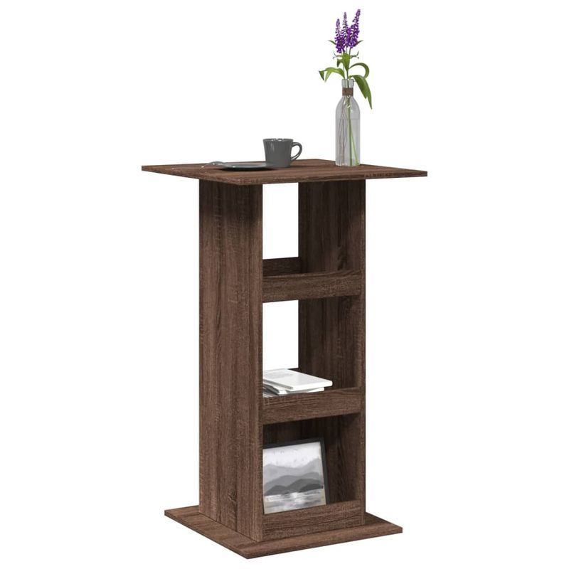 Casa si Gradina - Mobilier - Mese si birouri - Mese bucatarie si dining - Masa bar cu depozitare stejar maro 60x60x102 cm lemn prelucrat - Infinity.ro