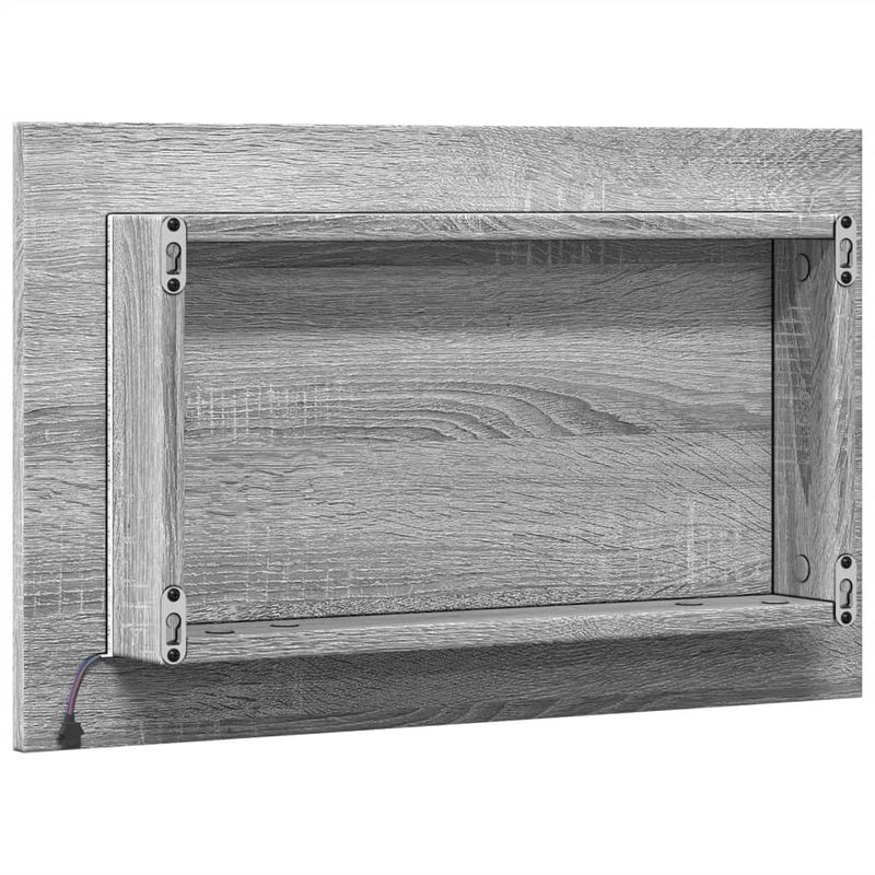 Casa si Gradina - Mobilier - Mobilier baie - Oglinzi baie - Oglinda de baie LED, gri sonoma, 60x8,5x38 cm lemn prelucrat - Infinity.ro
