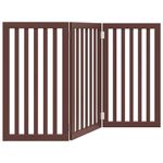 Petshop - Accesorii petshop - Culcusuri si custi - Custi interior si exterior - Poarta pentru caini pliabila 3 panouri maro, 150 cm, lemn plop - Infinity.ro