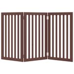 Petshop - Accesorii petshop - Culcusuri si custi - Custi interior si exterior - Poarta pentru caini pliabila 3 panouri maro, 150 cm, lemn plop - Infinity.ro