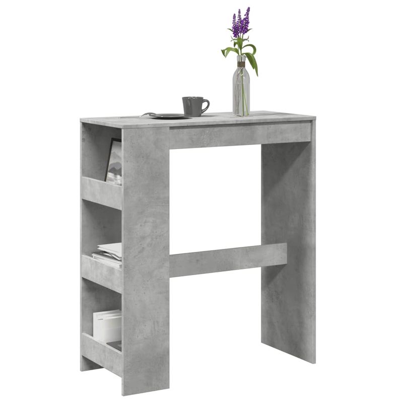 Casa si Gradina - Mobilier - Mese si birouri - Mese bucatarie si dining - Masa de bar cu rafturi gri beton 90x40x103,5 cm lemn prelucrat - Infinity.ro