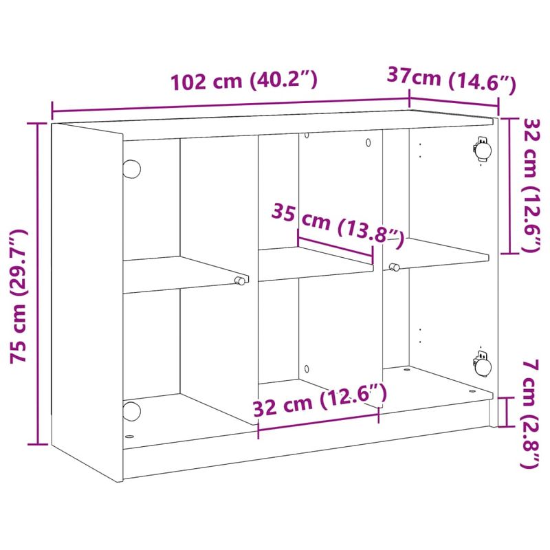Casa si Gradina - Mobilier - Comode si corpuri - Comode - Dulap, lemn invechit, 102x37x75,5 cm, lemn prelucrat - Infinity.ro