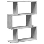 Casa si Gradina - Mobilier - Biblioteci si rafturi - Biblioteci - Biblioteca/separator 3 niveluri gri beton 70x24x97 cm lemn - Infinity.ro