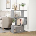 Casa si Gradina - Mobilier - Biblioteci si rafturi - Biblioteci - Biblioteca/separator 3 niveluri gri beton 70x24x97 cm lemn - Infinity.ro