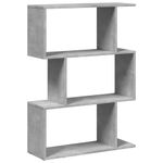Casa si Gradina - Mobilier - Biblioteci si rafturi - Biblioteci - Biblioteca/separator 3 niveluri gri beton 70x24x97 cm lemn - Infinity.ro