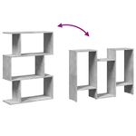 Casa si Gradina - Mobilier - Biblioteci si rafturi - Biblioteci - Biblioteca/separator 3 niveluri gri beton 70x24x97 cm lemn - Infinity.ro
