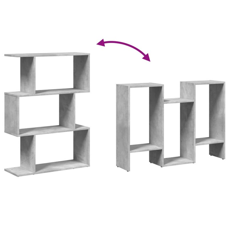Casa si Gradina - Mobilier - Biblioteci si rafturi - Biblioteci - Biblioteca/separator 3 niveluri gri beton 70x24x97 cm lemn - Infinity.ro