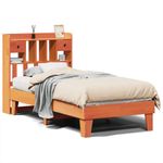 Casa si Gradina - Mobilier - Paturi si accesorii - Paturi - Cadru pat fara saltea, maro ceruit, 75x190 cm, lemn masiv pin - Infinity.ro
