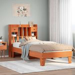 Casa si Gradina - Mobilier - Paturi si accesorii - Paturi - Cadru pat fara saltea, maro ceruit, 75x190 cm, lemn masiv pin - Infinity.ro