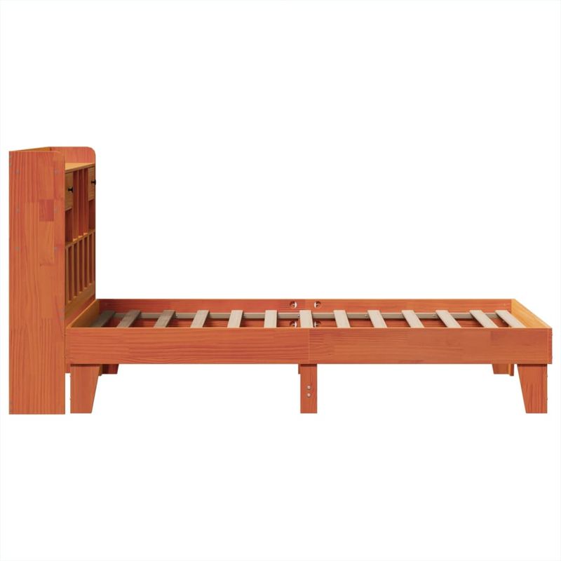 Casa si Gradina - Mobilier - Paturi si accesorii - Paturi - Cadru pat fara saltea, maro ceruit, 75x190 cm, lemn masiv pin - Infinity.ro