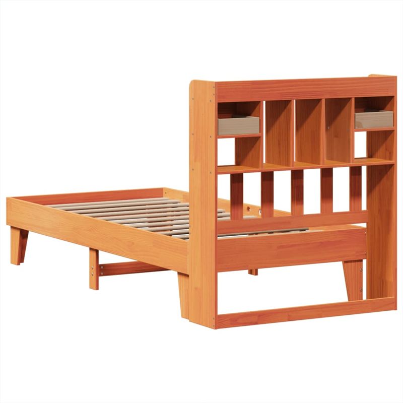 Casa si Gradina - Mobilier - Paturi si accesorii - Paturi - Cadru pat fara saltea, maro ceruit, 75x190 cm, lemn masiv pin - Infinity.ro