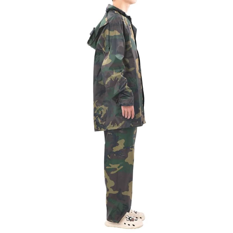 Casa si Gradina - Constructii - Echipamente de lucru - Imbracaminte protectia muncii - Costum de ploaie, 2 piese, cu gluga, imprimeu camuflaj, XXL - Infinity.ro