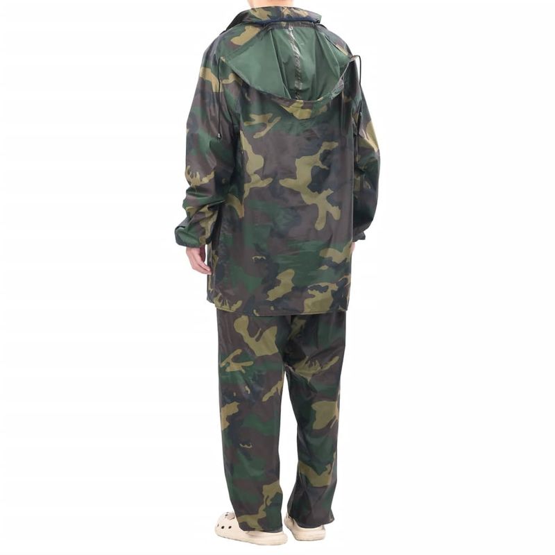 Casa si Gradina - Constructii - Echipamente de lucru - Imbracaminte protectia muncii - Costum de ploaie, 2 piese, cu gluga, imprimeu camuflaj, XXL - Infinity.ro