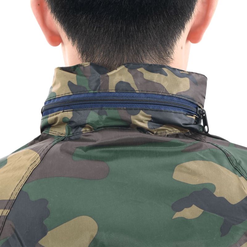Casa si Gradina - Constructii - Echipamente de lucru - Imbracaminte protectia muncii - Costum de ploaie, 2 piese, cu gluga, imprimeu camuflaj, XXL - Infinity.ro