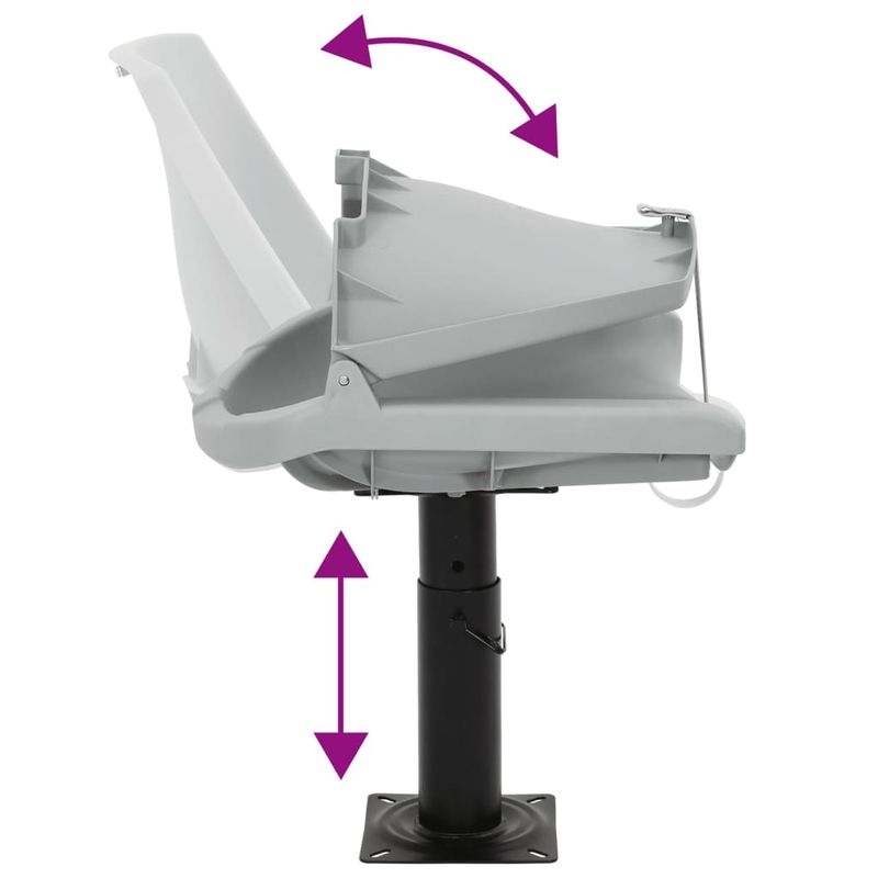 Auto si Moto - Ambarcatiuni - Piese pentru ambarcatiuni - Set scaun pliabil, 2 piese, fara pernă, 48x51x41 cm, model cu piedestal reglabil - Infinity.ro