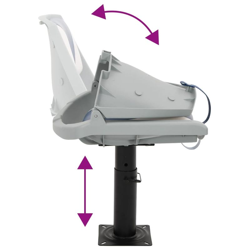 Auto si Moto - Ambarcatiuni - Piese pentru ambarcatiuni - Set scaun pliabil pentru barca, albastru si alb, 48x51x41 cm - Infinity.ro