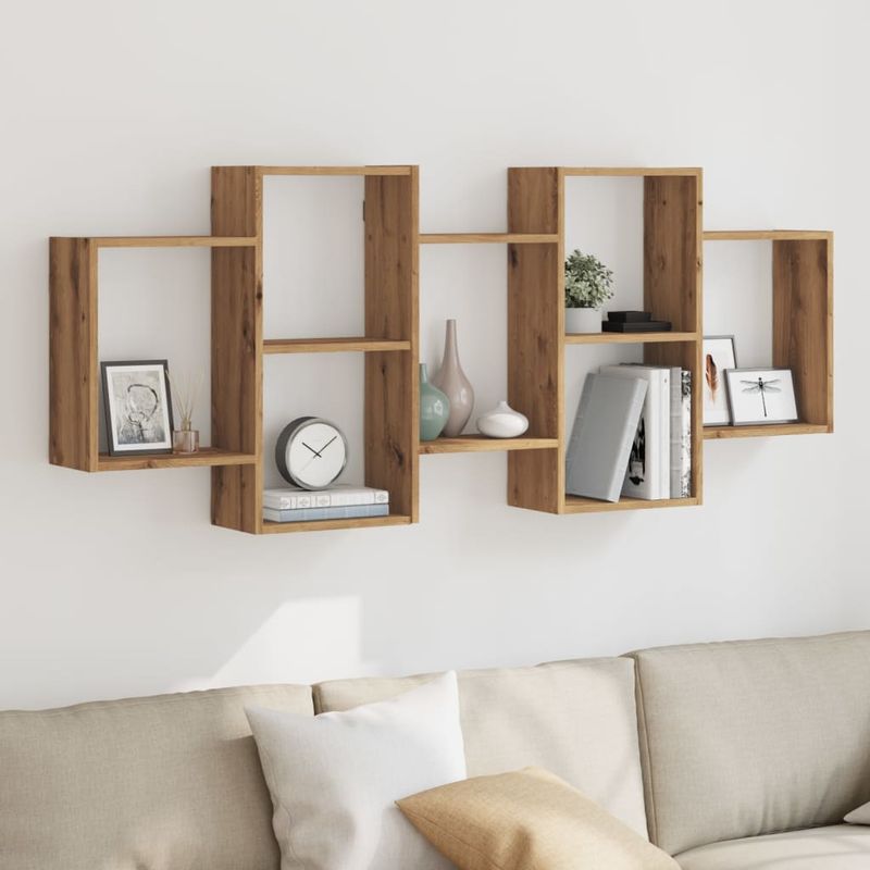 Casa si Gradina - Mobilier - Biblioteci si rafturi - Rafturi - Raft de perete, lemn artizanal, 159x18x65 cm, lemn prelucrat - Infinity.ro