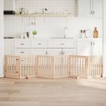 Petshop - Accesorii petshop - Culcusuri si custi - Custi interior si exterior - Poarta de caini pliabila cu usa, 6 panouri, 300 cm, lemn plop - Infinity.ro