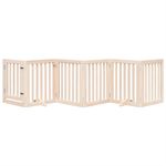 Petshop - Accesorii petshop - Culcusuri si custi - Custi interior si exterior - Poarta de caini pliabila cu usa, 6 panouri, 300 cm, lemn plop - Infinity.ro